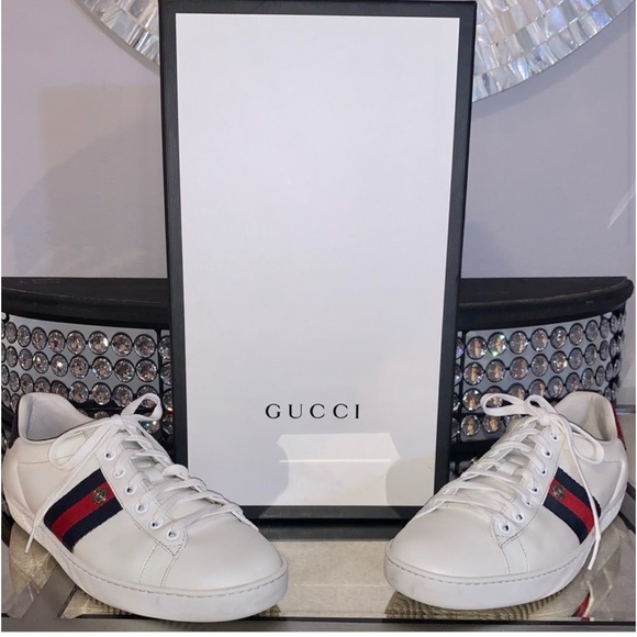 Gucci Women’s Ace White Leather Sneaker, size 39/9 - Picture 4 of 12
